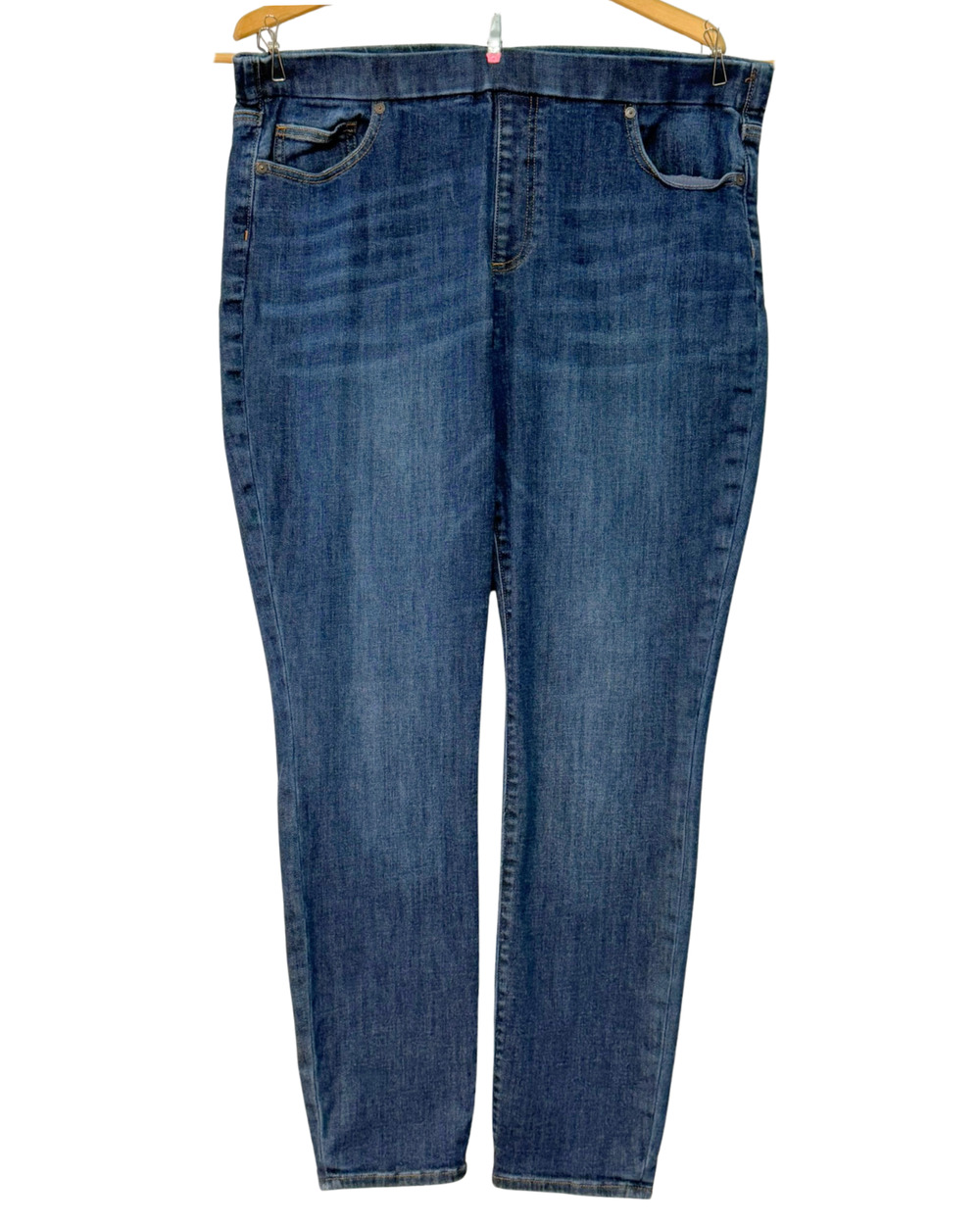 Lands End Sz 16 Pull-On Skinny Jeans Jeggings 37"Wx29.5"L Mid Rise Stretch Denim